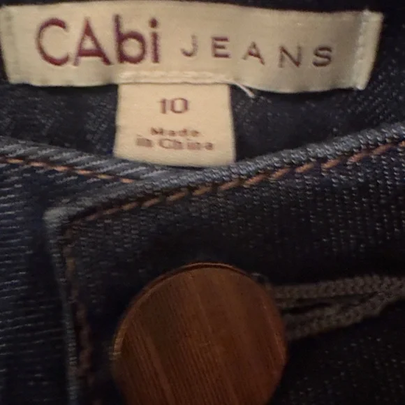 NWOT, CAbi Dark Wash Boot Cut Flare Jeans, size 10 Long - Picture 2 of 9